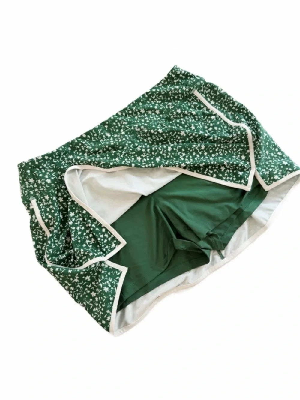 Old Navy Athletic Skort Womens 2X Green White Floral Sporty Boho Pickleball Golf